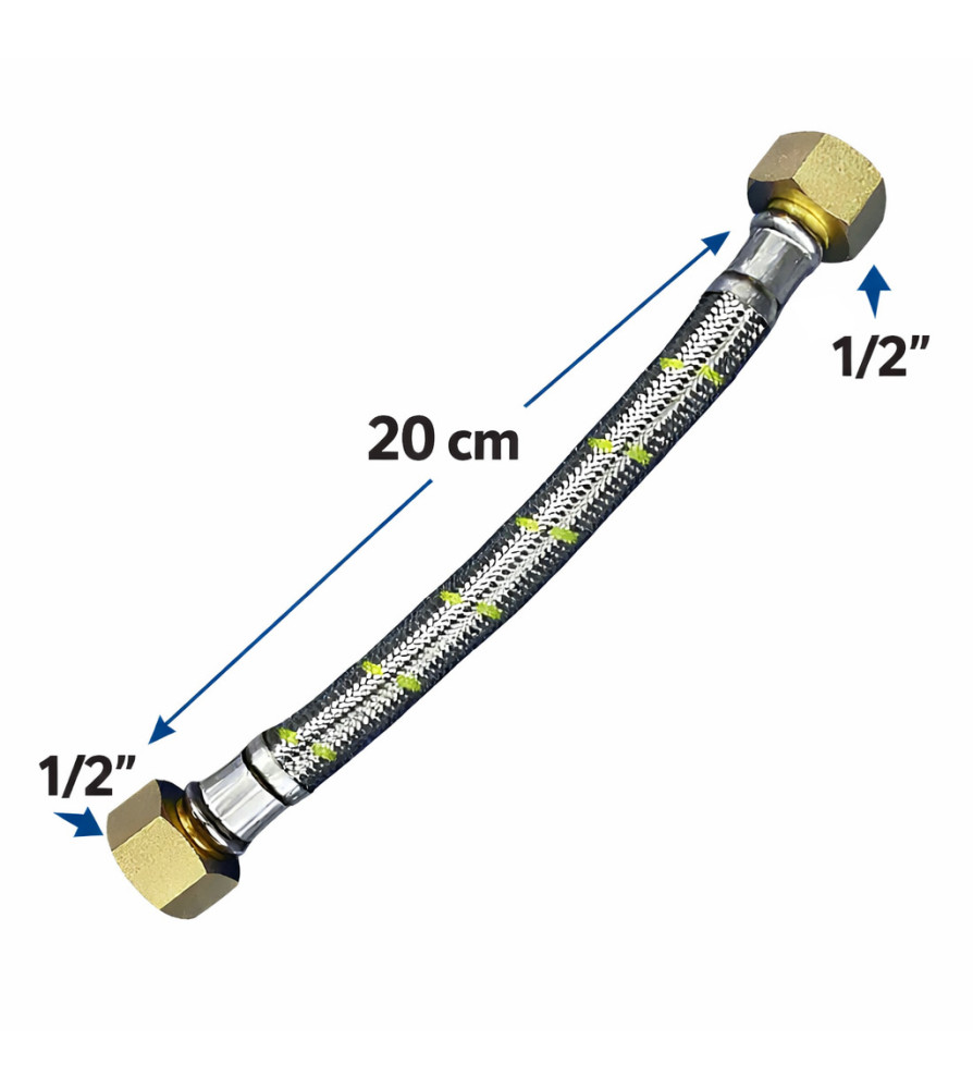 FLEXIBLE GAS 1/2 HI X 1/2 HI  20 CM