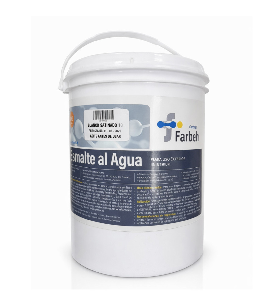 ESMALTE AL AGUA FARBETH BLANCO SATINADO 1 GL