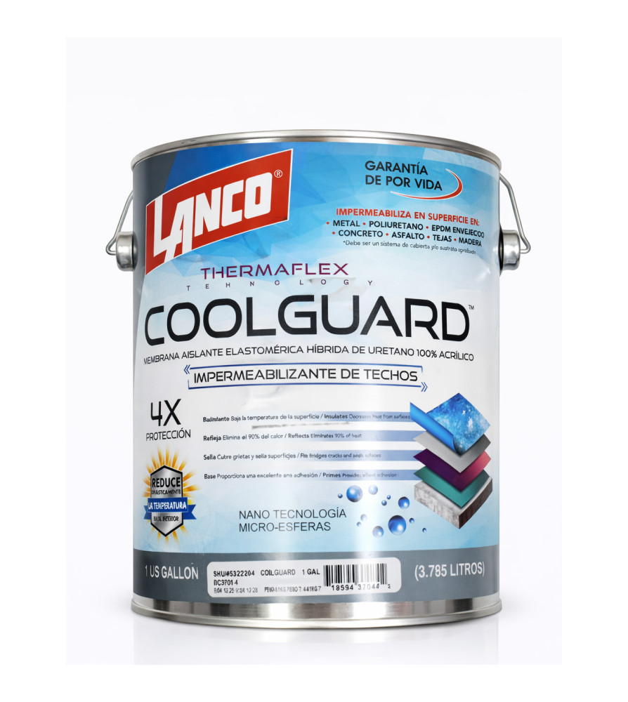 SELLADOR TECHO LANCO COOLGUARD MEMBRANA BLANCO 1GL