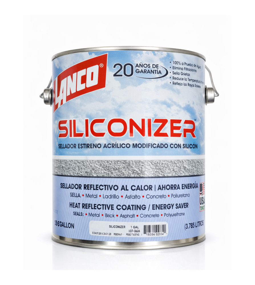 SELLADOR TECHO LANCO SILICONIZER REFLEC 1 GL ROJO