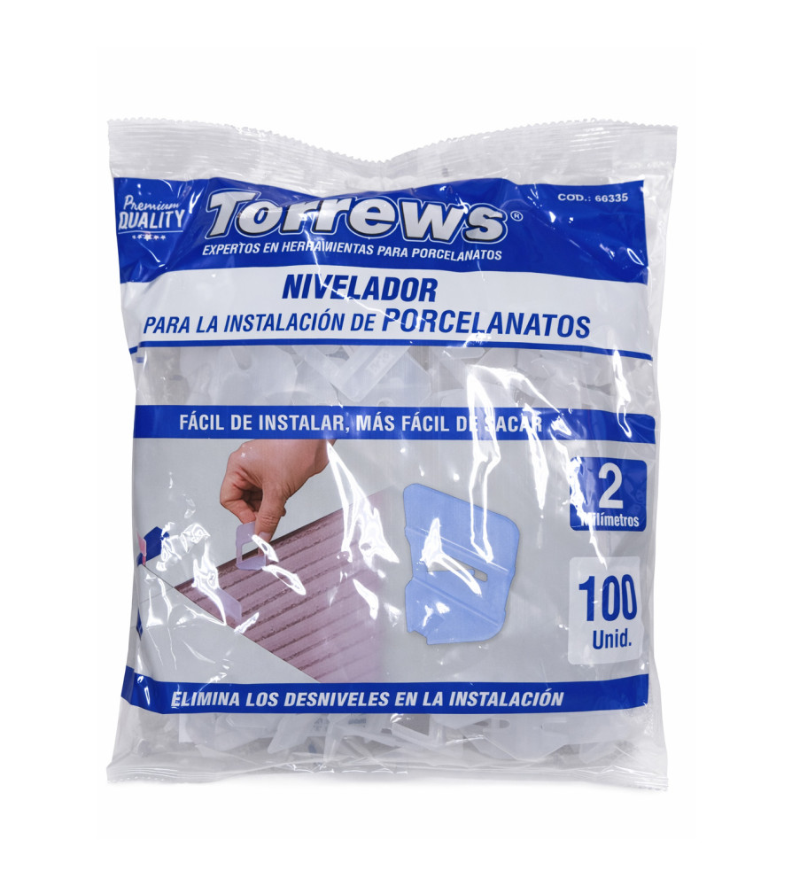 NIVELADOR PORCELANATO TORREWS  2,0 MM 100 UN 60335