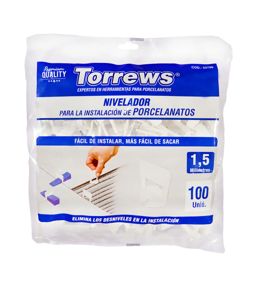 Nivelador Porcelanato Torrews 1,5 Mm 100 Un 52796