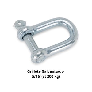 GRILLETE GALVANIZADO 5/16"(CT 200 KG)