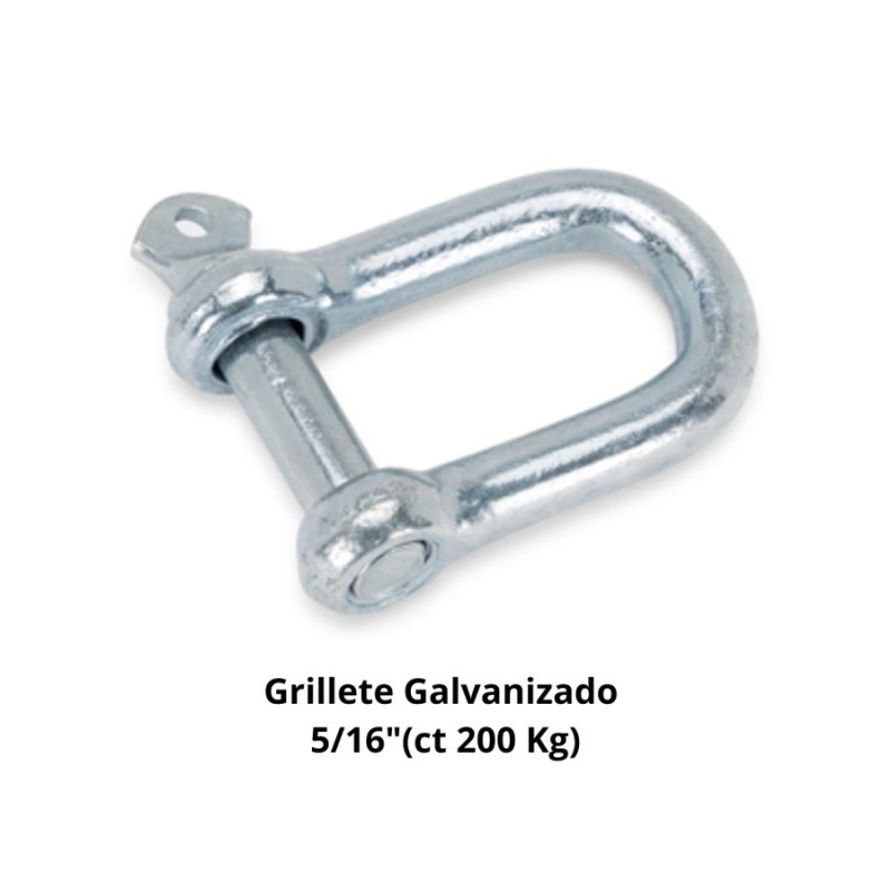 GRILLETE GALVANIZADO 5/16"(CT 200 KG)