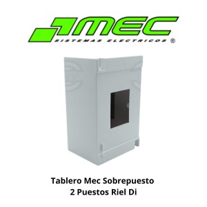 TABLERO ELECTRICO PVC S/PUESTO 2 PUESTOS RIEL DI
