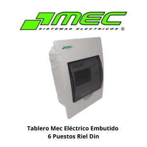 TABLERO ELECTRICO PVC EMBUTIDO 6 PUESTOS RIEL DI