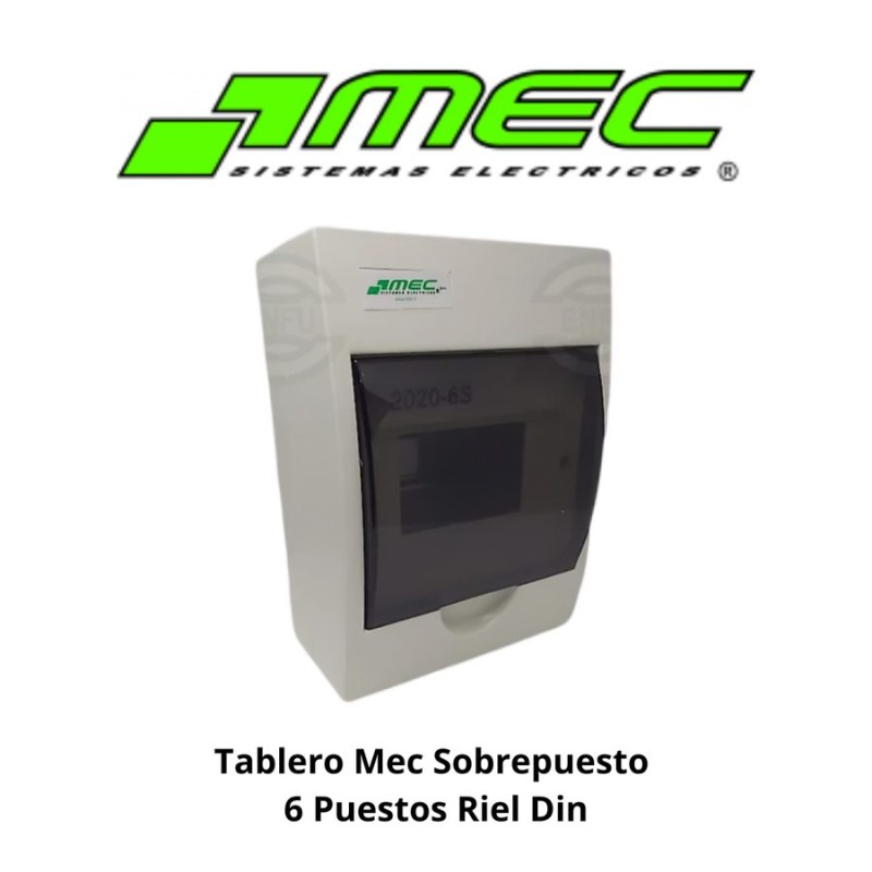 TABLERO ELECTRICO PVC S/PUESTO 6 PUESTOS RIEL DI