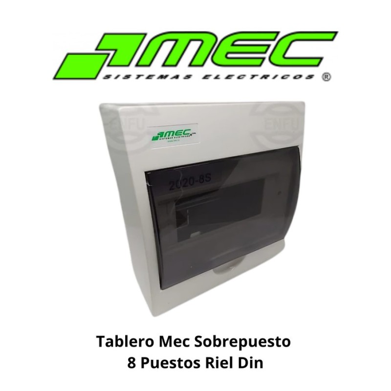 TABLERO ELECTRICO PVC S/PUESTO 8 PUESTOS RIEL DI