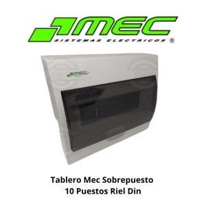 TABLERO ELECTRICO PVC S/PUESTO 10 PUESTOS RIEL DI