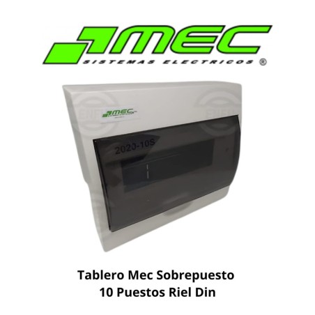 TABLERO ELECTRICO PVC S/PUESTO 10 PUESTOS RIEL DI