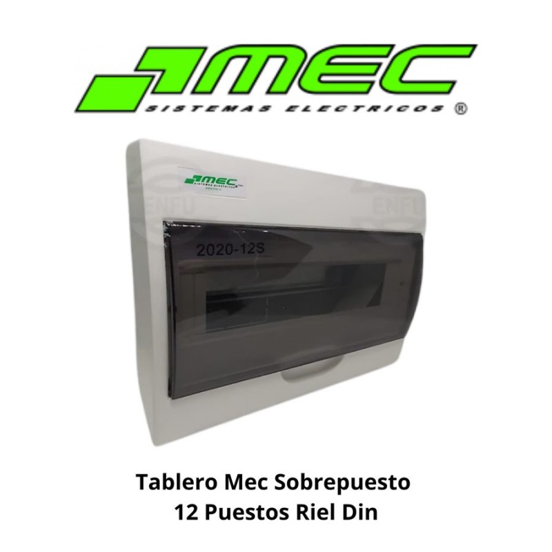 TABLERO ELECTRICO PVC S/PUESTO 12 PUESTOS RIEL DI