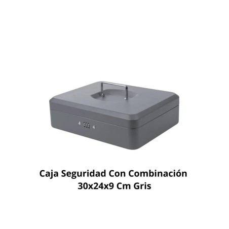 CAJA SEGURIDAD CON COMBINACION 30X24X9 CM GRIS