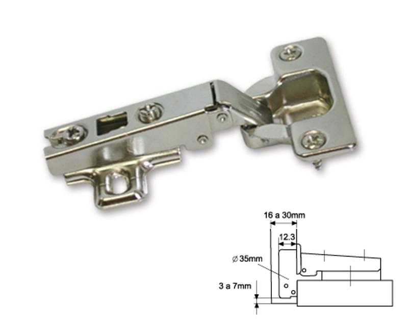 Bisagra Reten Recta 35 Mm Metalica