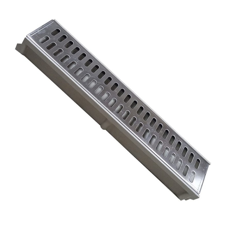 CANALETA PISO TERMOPLASTICA REJILLA ACERO 500X110X