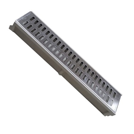 CANALETA PISO TERMOPLASTICA REJILLA ACERO 500X110X