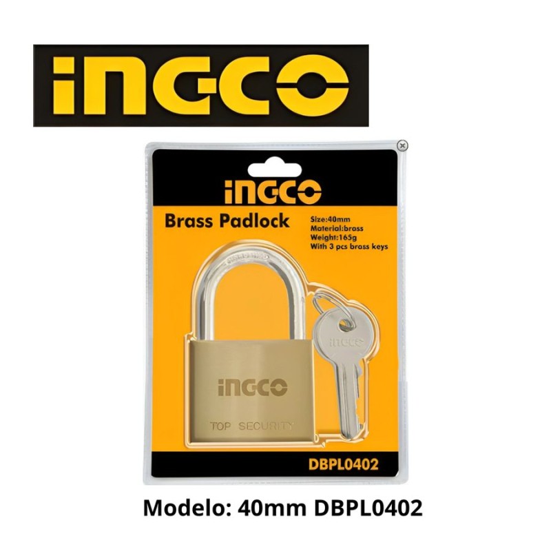 CANDADO INGCO INDUSTRIAL BRONCE 40 MM DBPL0402
