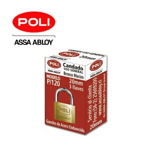 CANDADO POLI P120 BRONCE 20 MM 137190 ECO CAJA