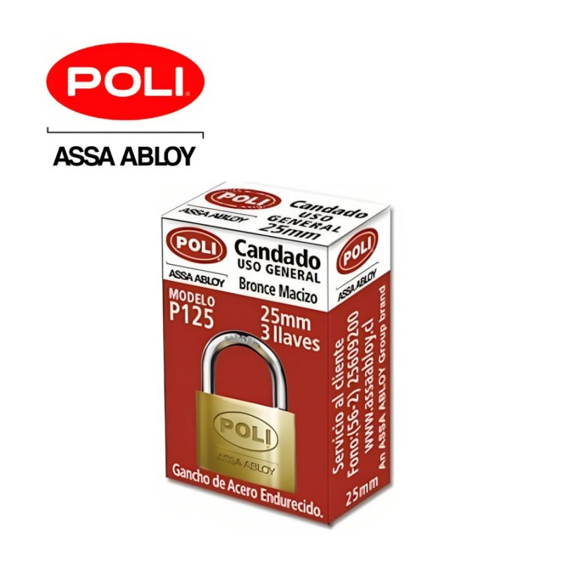 CANDADO POLI P125 BRONCE 25 MM 137200 ECO CAJA