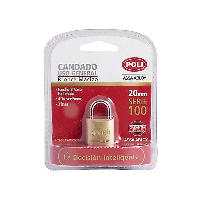 CANDADO POLI P120 BRONCE 20 MM 137191 ECO BLISTER