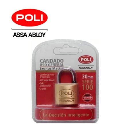 CANDADO POLI P130 BRONCE 30 MM 137211 ECO BLISTER
