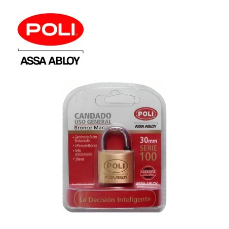 CANDADO POLI TRADICIONAL 30 MM BLISTER 157201