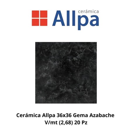 CERAMICA ALLPA 36X36 GEMA AZABACHE V/MT (2,68) 20