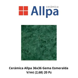 CERAMICA ALLPA 36X36 GEMA ESMERALDA V/MT (2,68) 20