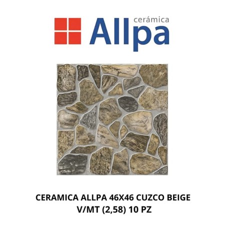 CERAMICA ALLPA 46X46 CUZCO BEIGE V/MT (2,58) 10 PZ