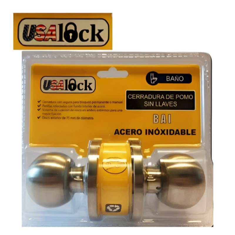 CERRADURA USALOCK POMO BBD BANO SIN LLAVE BBD