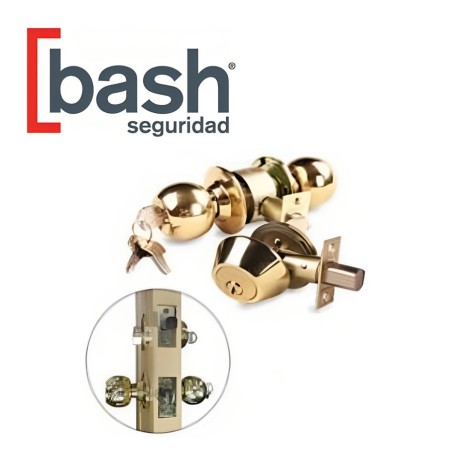 CERRADURA BASH EMBUTIDA DE ACCESO + CERROJO BRON P