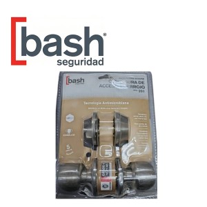 CERRADURA BASH EMBUTIDA DE ACCESO + CERROJO INOX P