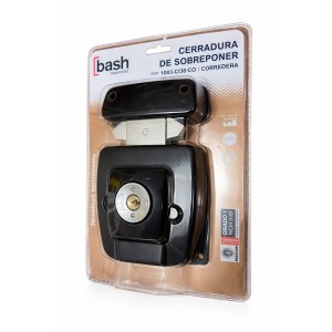 CERRADURA BASH SOBREPONER CILINDRO INCORP MOD 1002