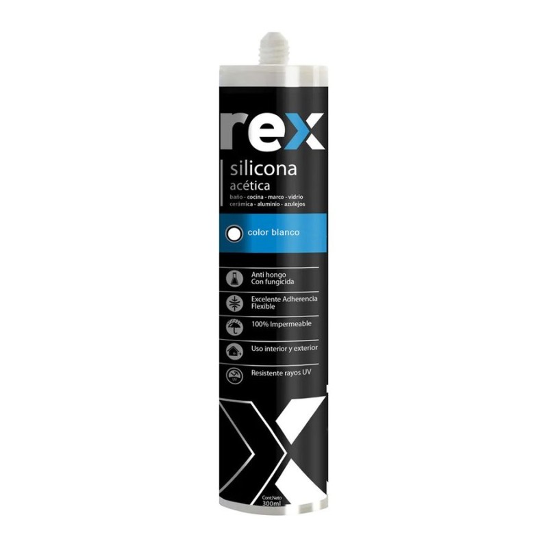 SILICONA REX BANO Y COCINA BLANCA 300 ML (ACETICA)