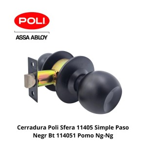 CERRADURA POLI SFERA 11405 SIMPLE PASO NEGR BT 114