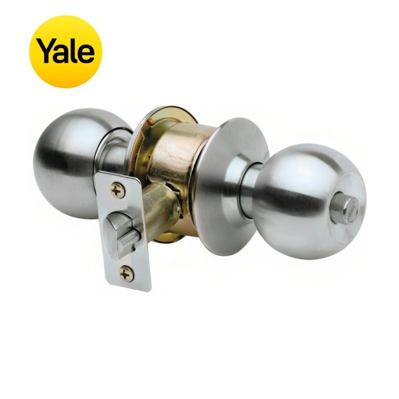 CERRADURA YALE INOX OFICINA DORMITORIO 134631 POMO