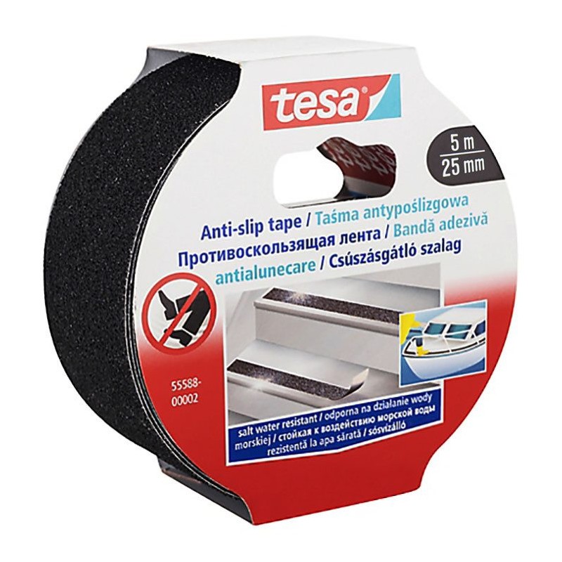 CINTA ANTIDESLIZANTE 5 MT X 25 MM TESA RESISTAN/NE
