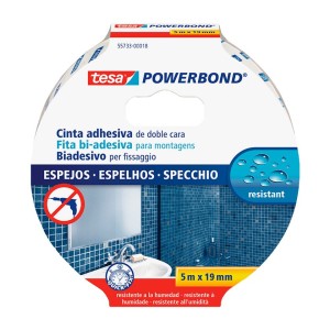 CINTA DOBLE FAS TESA ESPEJO RESISTENTE A 5MT X 19M