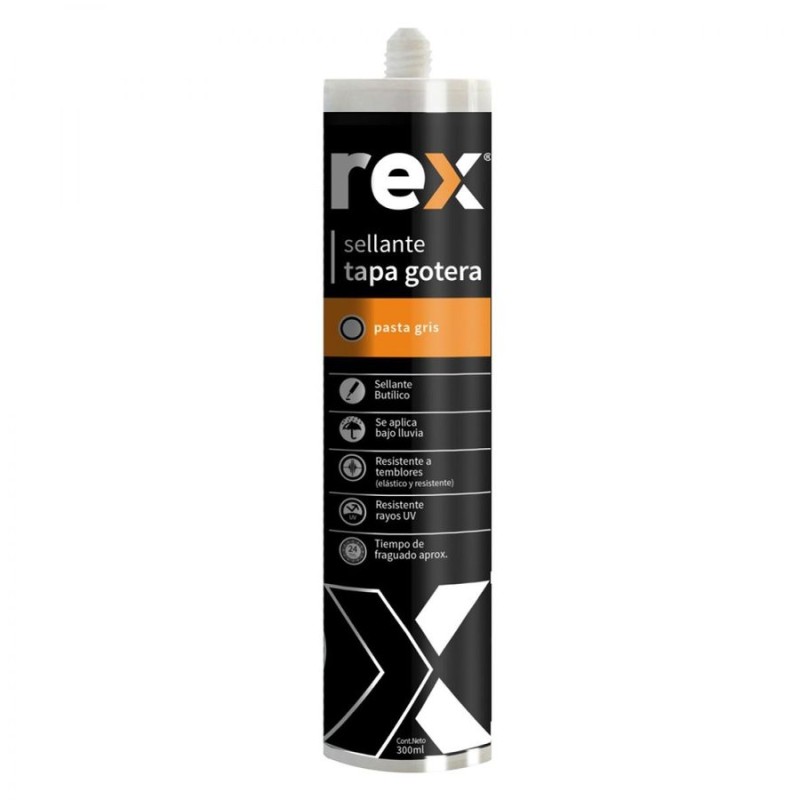 SILICONA REX TAPAGOTERA GRIS BUTILICO 300 LM 30065
