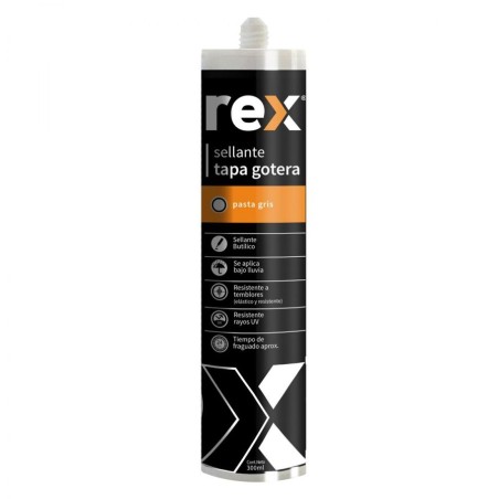 SILICONA REX TAPAGOTERA GRIS BUTILICO 300 LM 30065