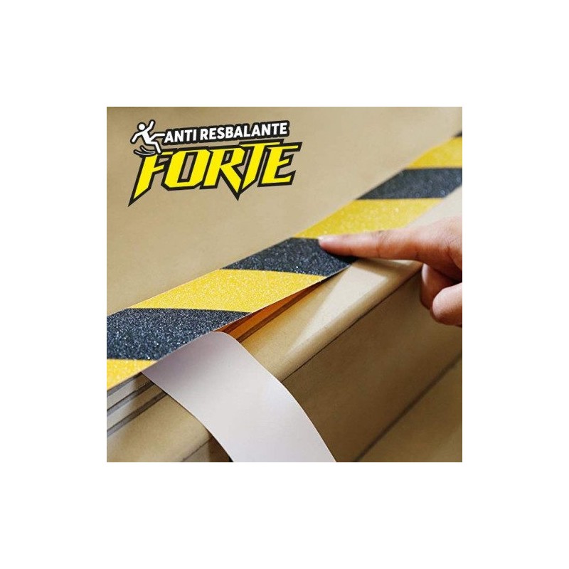 CINTA ANTIDESLIZANTE 5 MT X 50 MM FORTE NEGRO/AMAR