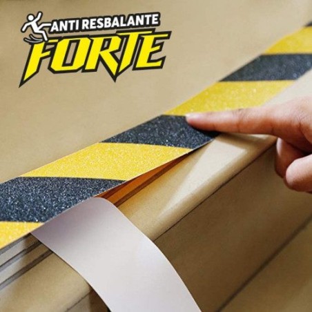 CINTA ANTIDESLIZANTE 5 MT X 50 MM FORTE NEGRO/AMAR