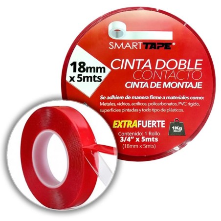 CINTA DOBLE CONTACTO CINTA MONTAJE 18 MM X 5,0 M B