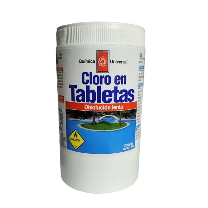 CLORO PISCINAS QUIMICA UNIVERSAL TABLETAS 1 KG POT