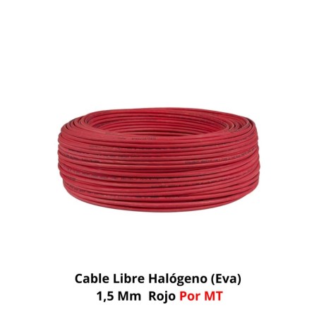CABLE LIBRE HALOGENO (EVA) 1,5 MM ROJO