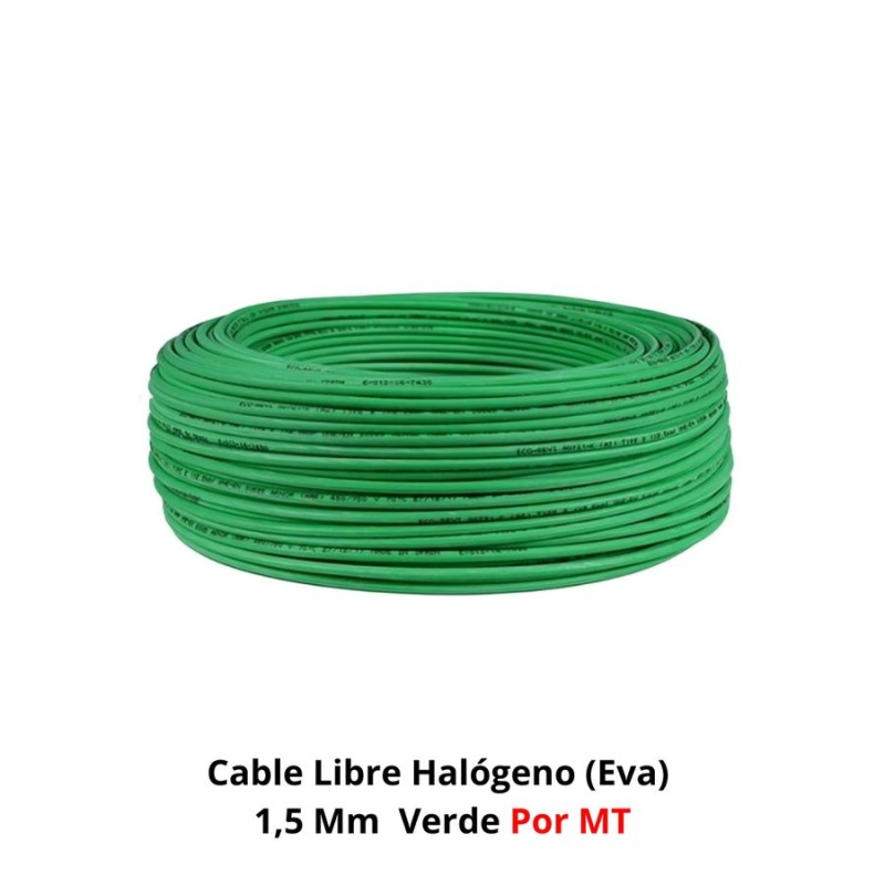 CABLE LIBRE HALÓGENO (EVA) 1,5 MM VERDE