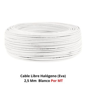 CABLE LIBRE HALOGENO (EVA) 2,5 MM BLANCO