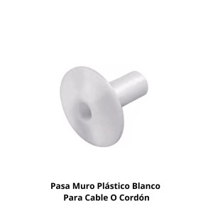 PASA MURO PLASTICO BLANCO PARA CABLE O CORDON