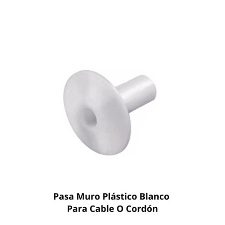 PASA MURO PLASTICO BLANCO PARA CABLE O CORDON