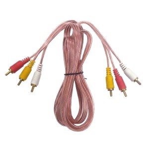 CABLE 3 PLUG RCA A 3 PLUG RCA TRANSPARENTE 1.80 MT