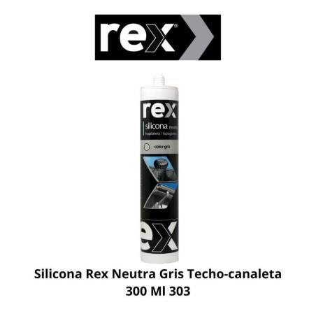 SILICONA REX NEUTRA GRIS TECHO-CANALETA 300 ML 303